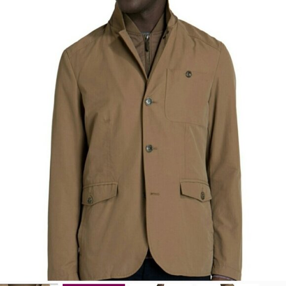 Ted Baker London Men's Chicago Layered Cotton Jacket in Tan 4/L - Picture 4 of 16